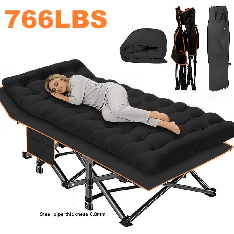 TEMU 67/79-inch Options ; Mattress Option; Camping Bed, Portable Folding Guest Bed, Weight Capacity 566/766 Lbs, Adult Outdoor Travel Bed, Suitable For Patios And Camping, Elegant Outdoor Furniture