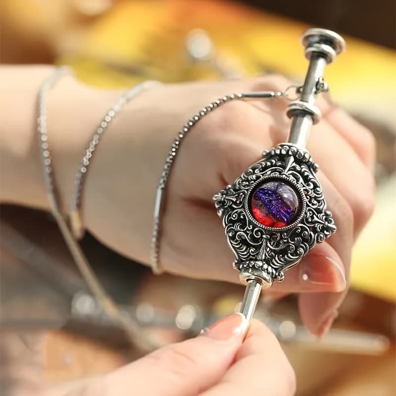 TEMU Vintage Witchcraft Necklace With Detachable Blood Pouch, Witch Wand Pendant For Men And Women, Ideal For Role-playing And As A Gift Of Jewelry.
