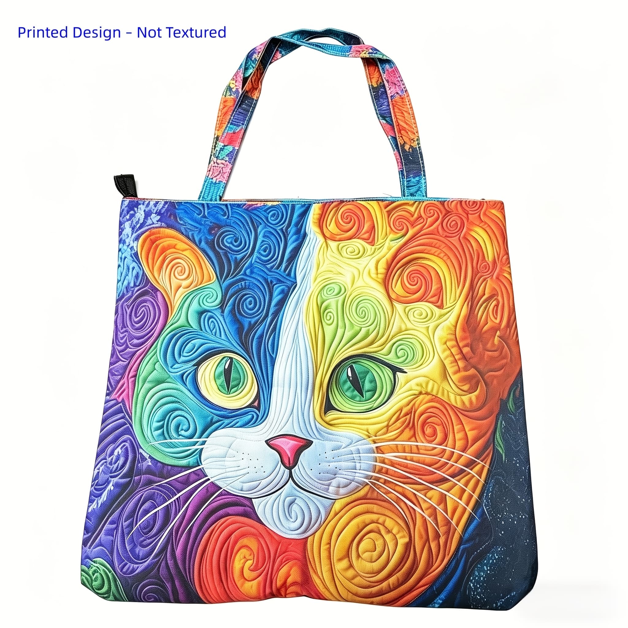 TEMU 2d Flat Handbag, Quilted Tote Bag, Animal Print, Large Capacity Travel Bag, Suitable For And , 2d Flat