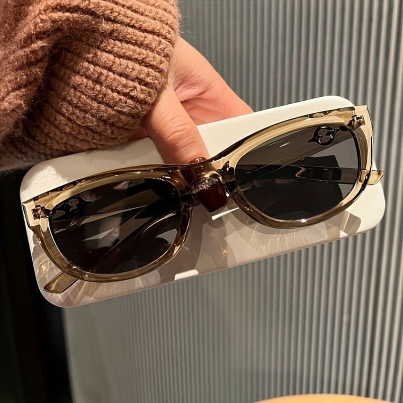 TEMU 1 Pair Classic Driving For - Designer Polycarbonate Frame, Resin Lenses, Lightweight Durable Unisex Fashion Glasses With Protective Case & Cloth