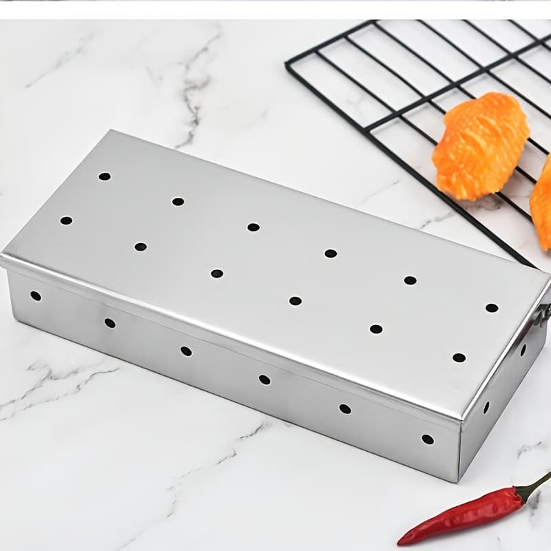 TEMU Square Smoking Box Outdoor Bbq Tools Bbq Stainless Steel Charcoal Box