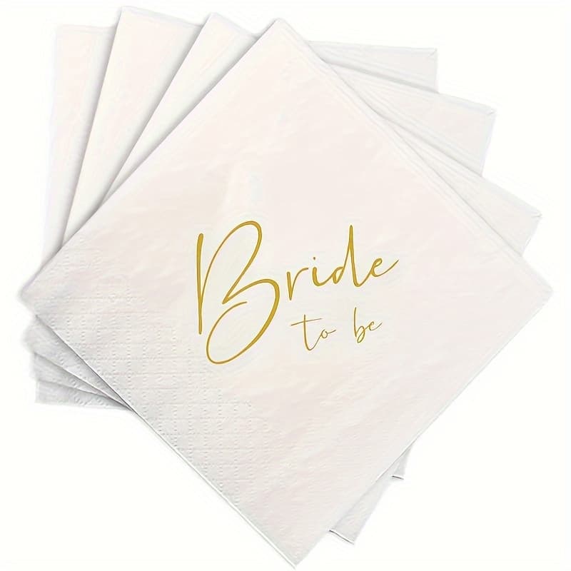 TEMU 20pcs Of /bride To Be Napkins, Wedding Table Decorations, Engagement Dinner Decor, Bridal Shower Party Supplies, Creative Wedding Decorations, Wedding Party Souvenirs
