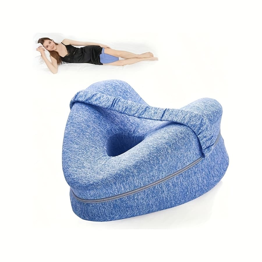TEMU 1pc Leg Pillow Ergonomic Side Sleeping Pillows Knee Pillow With Strap For Side Sleeper Leg Support Cushion With Removable And Washable Cover