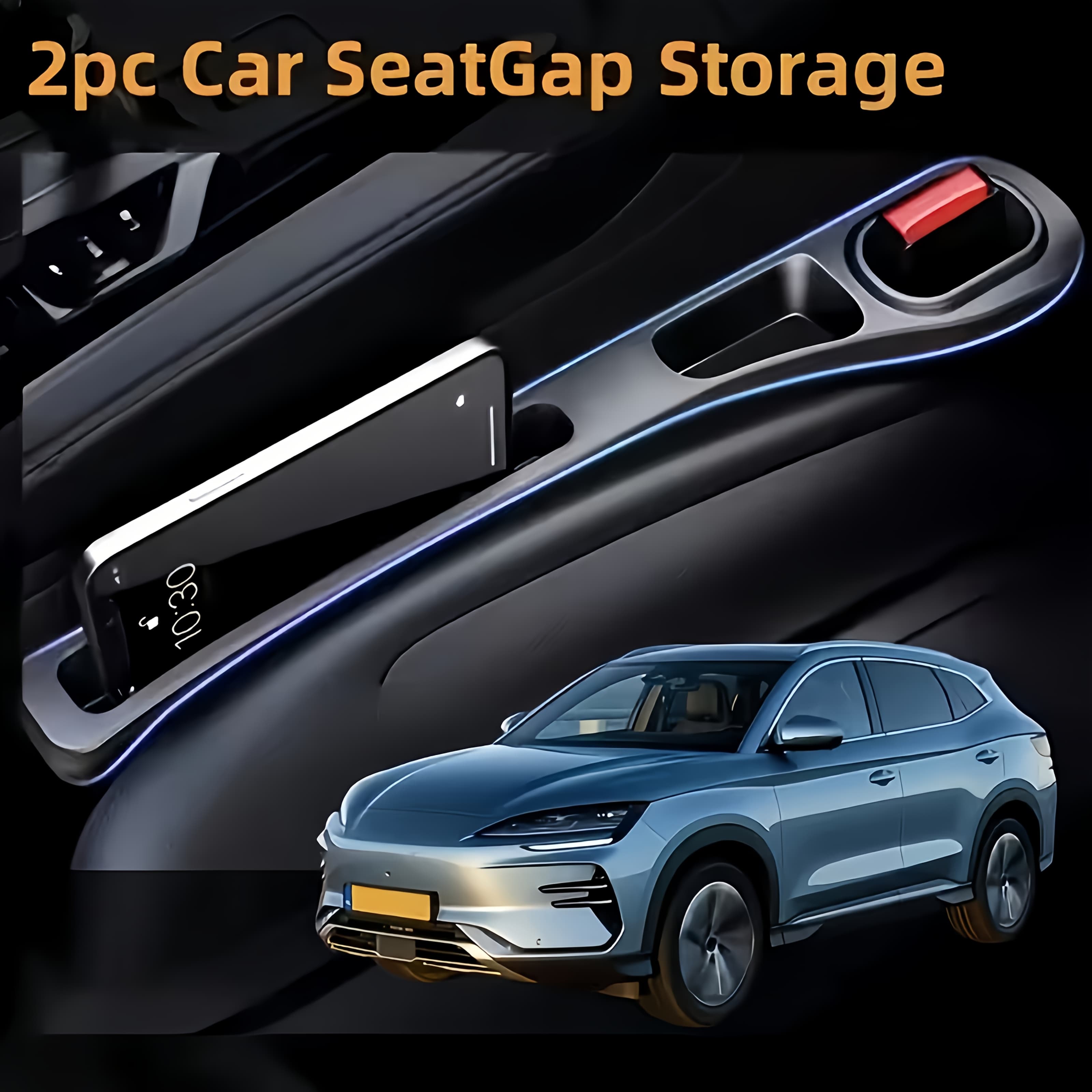 TEMU 2-pack Silicone Car Seat Filler Strips | Byd 3/yuan Plus/atto2/yuan Up/ 7/ 6/dolphin Filler, For Car Interior Storage