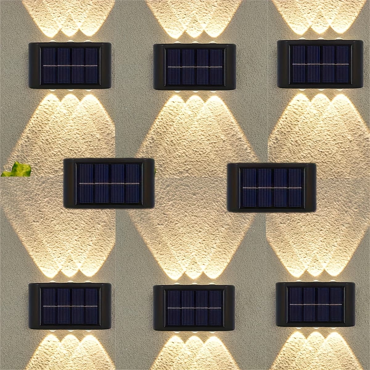 TEMU 2/4/8 Packs Solar Wall Light, Outdoor 6 Led Deck Lights, Wall Light, For Courtyard, Street, Fence, Garage, Garden Perfect Decoration