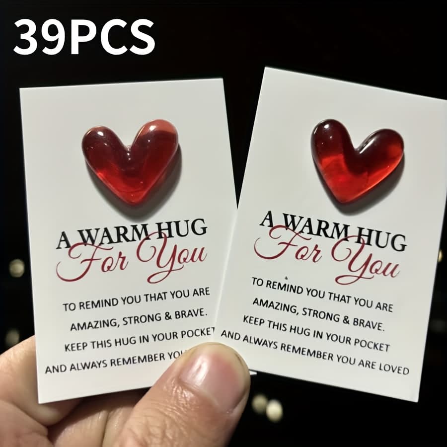 TEMU 35/39/79pcs Pocket Hug Cards, Resin Love Decorations, Providing A Of , Perfect For Expressing Valentine's Day. Ideal Gifts For Family, , And Colleagues