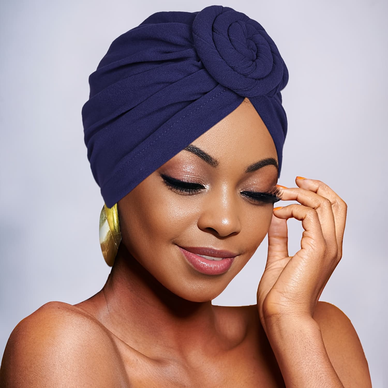 TEMU 1pc Of Women's African Turbans Floral Knot Pre Tied Hat Brim Headscarf