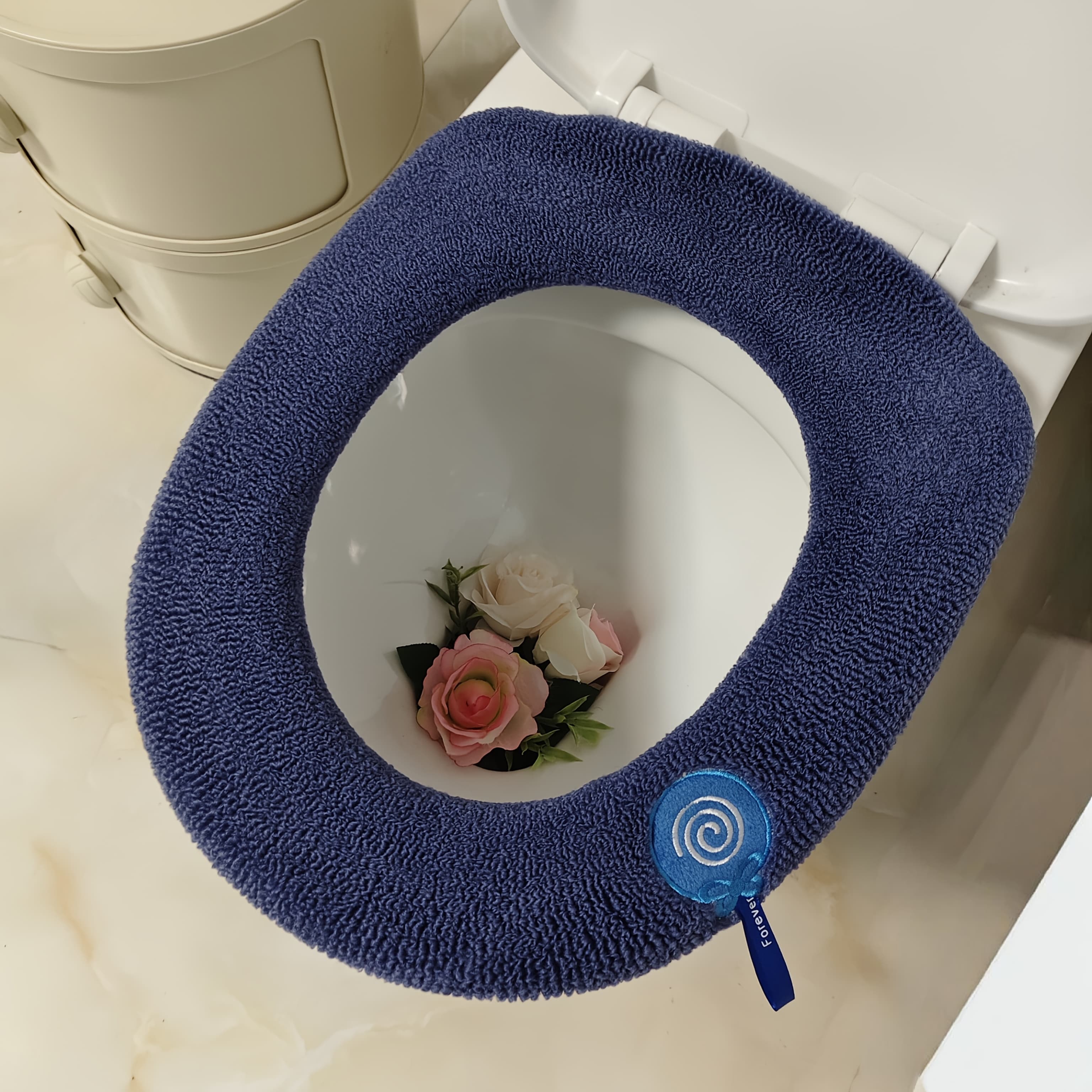 TEMU Toilet Seat Cushion With Washable Cover - Soft Comfortable Toilet Lid, Bathroom Seat Cover For &, Fits Most Standard Toilets (compatible With Round/ Fit)