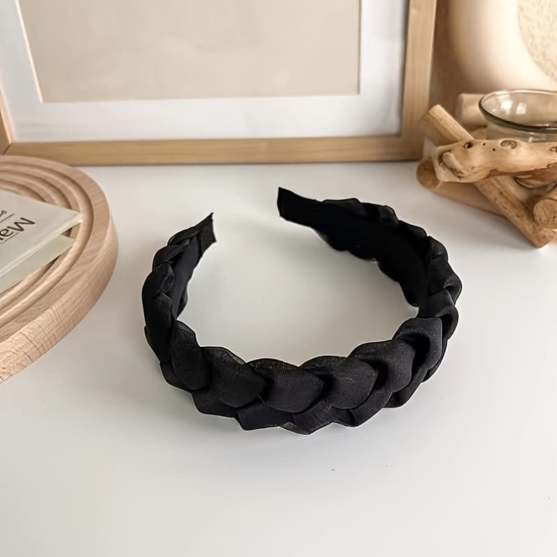 TEMU Twist Braid Headband For Women Summer Wide-brimmed High Top Shows Small Retro French Versatile