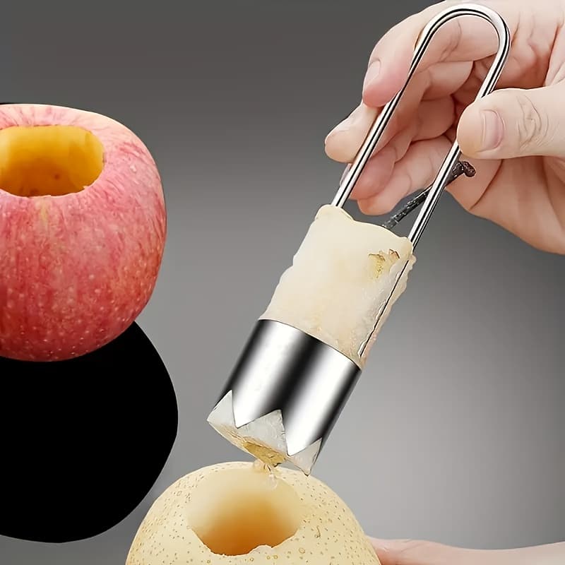 TEMU Stainless Steel Fruit And Vegetable Corer, Red Seed Remover, Versatile Kitchen Gadget For , , Tomatoes, Peppers, And More - Durable And , Perfect For Holiday Use