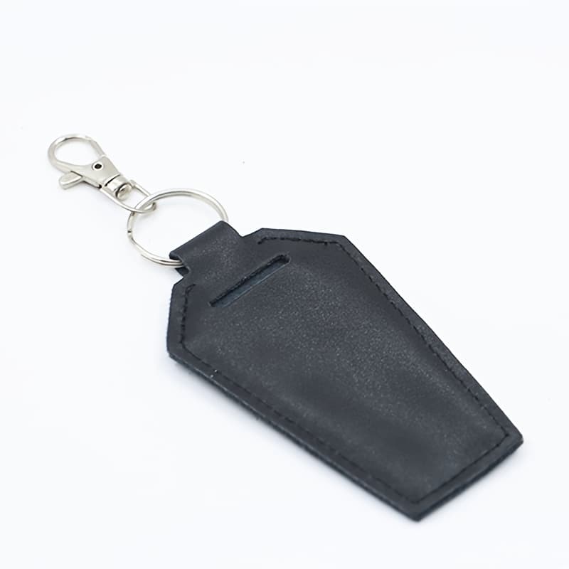 TEMU Gothic Coffin-shaped Lipstick Organizer Pouch With Keychain, Coffin-shaped Lipstick Storage Bag