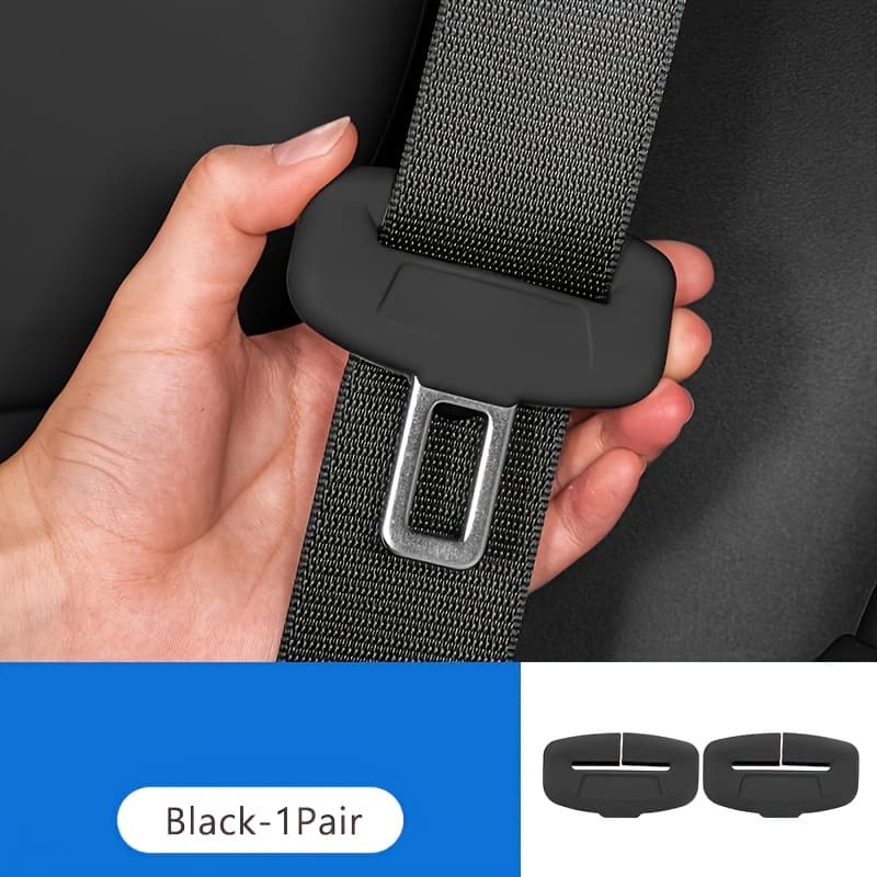 TEMU 2pcs Car Seat Belt Plug Protector Cover Soft Silicone Anti-collision Universal Seat Cover