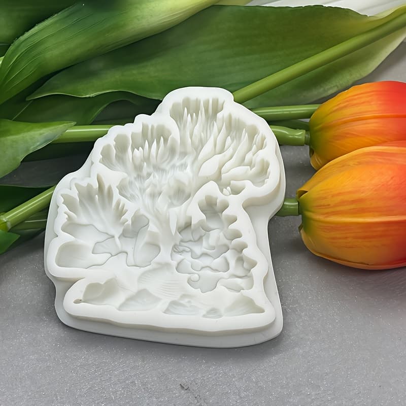TEMU 1pc Shaped Candy Fondant Gummy Silicone Mold 3d Coral Epoxy Silicone Mold Diy Underwater Coral Resin Silicone Mold Craft Silicone Resin Mold Soap Making Mold