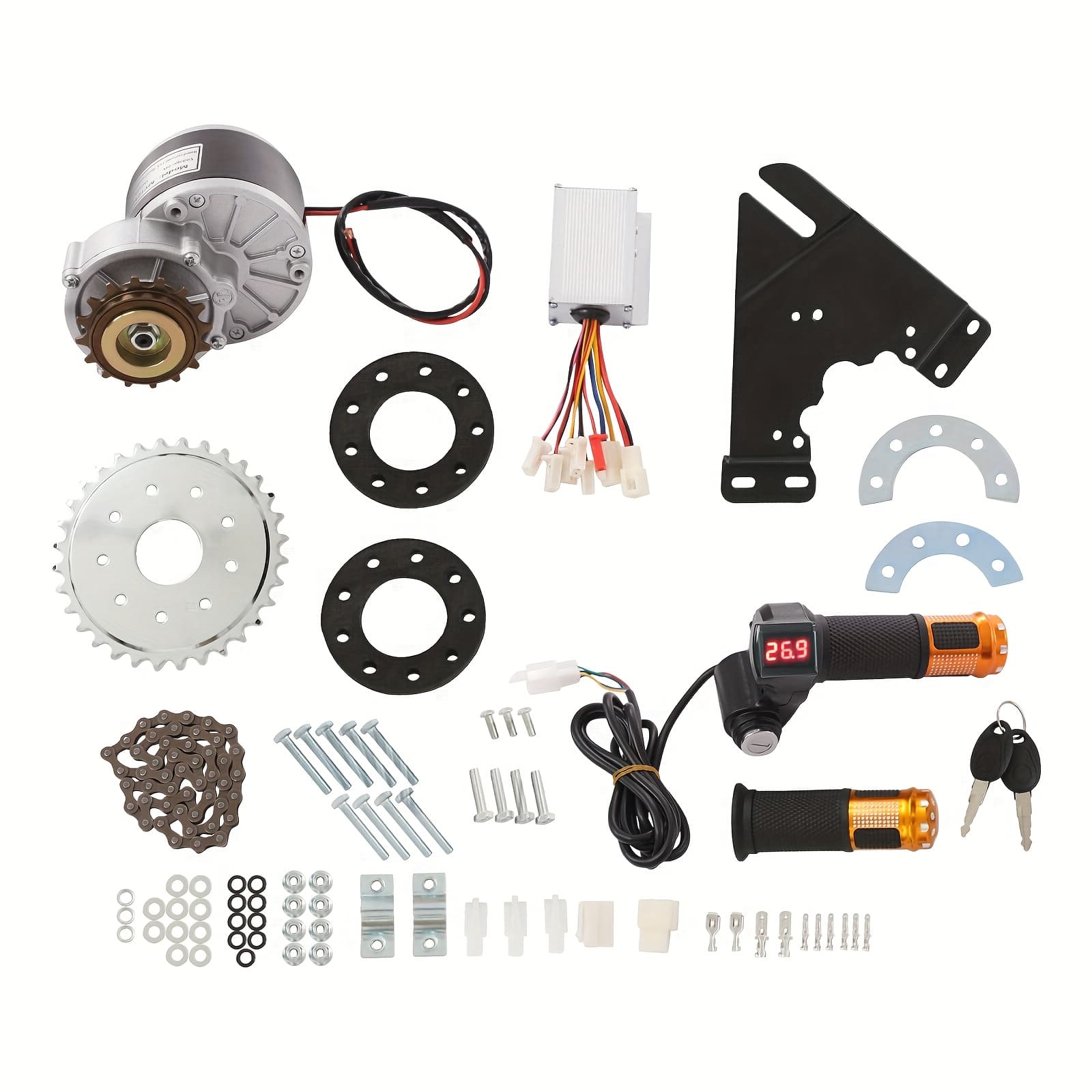 TEMU 24v 250w Electric Bicycle Bike Conversion Kits Ebike Brush Motor With Freewheel (batteries And Not Included)