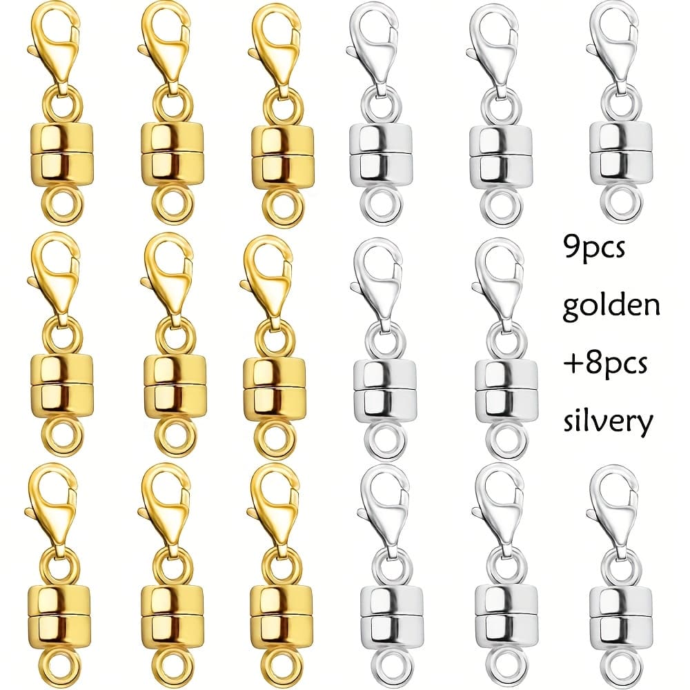 TEMU Magnetic Necklace Clasp With Lobster Clasp, Magnetic Jewelry Clasps For Necklaces And Bracelet Extender Closures, Necklace Extender, Polished Finish, Versatile Finish Christmas & Halloween Gift
