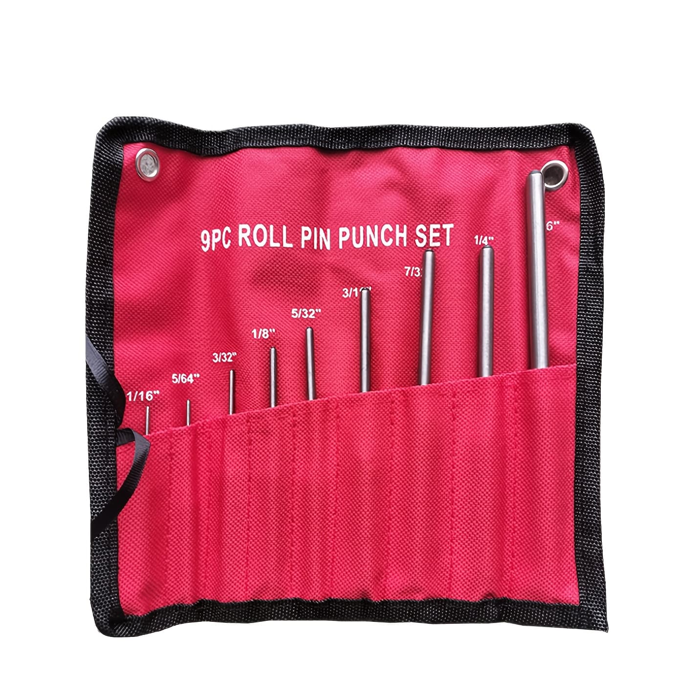 TEMU Alworkkit 9pcs Roll Pin Punch Set With Knurled Grip - Versatile Sizes For Automotive, Watches, Jewelry & Crafts - Includes Storage Pouch - Perfect Gift For Diy Enthusiasts