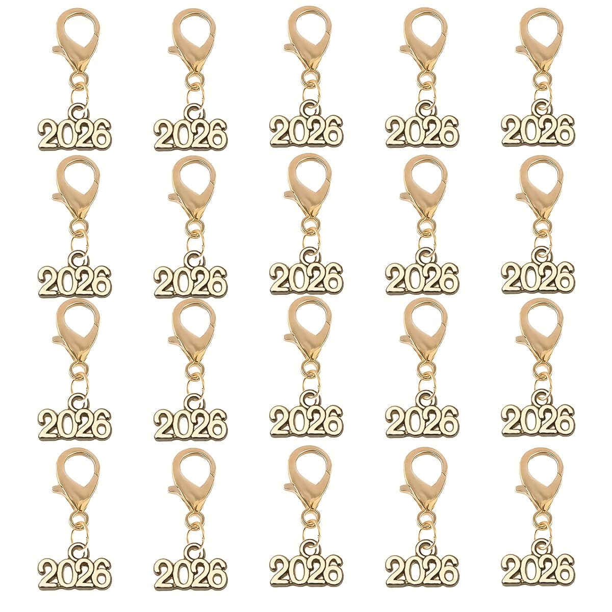 TEMU 20pcs Digital Year 2026 Commemorative Pendant Keychain Ornaments Bag Additions Gifts, Key Chain