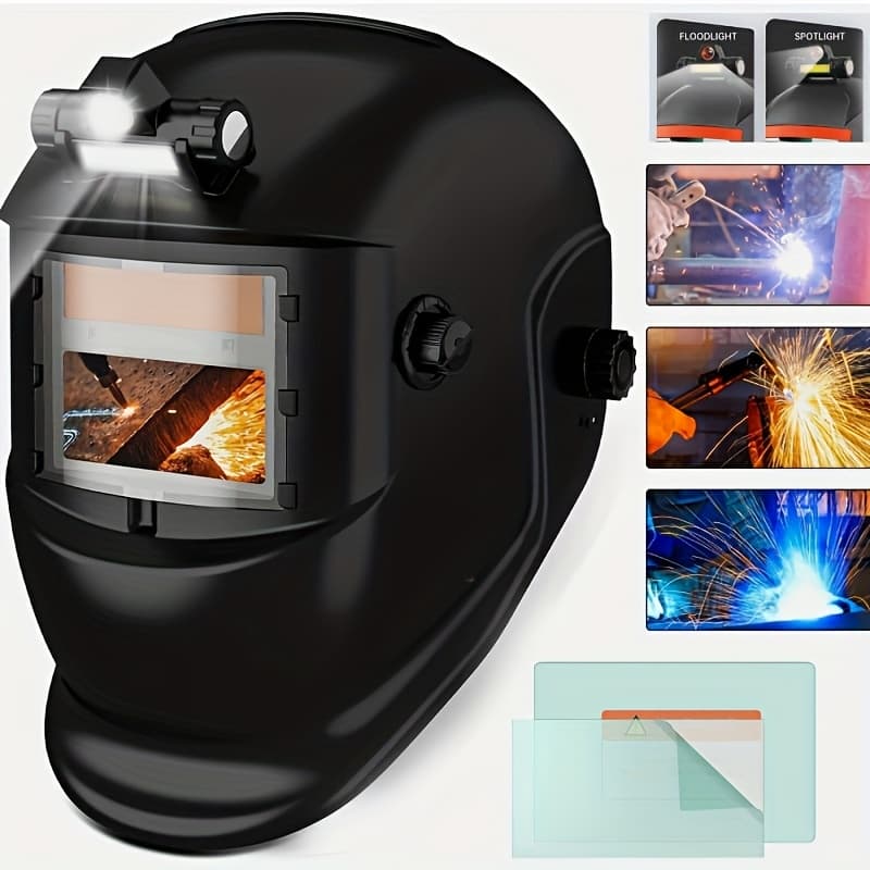 TEMU Solar Automatic Variable Light Welding Helmet, Professional Protective Glasses, , Welding Helmet, Electric Welding , Welding Accessories, Light Resistance: 9-13
