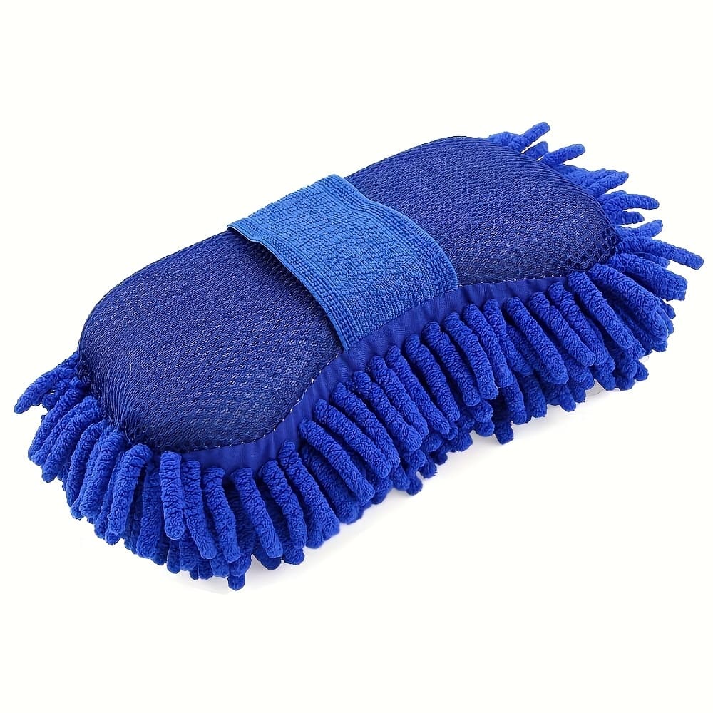 TEMU Microfiber Car Wash Sponge - Handheld Cleaning Brush, Suitable For Cars, Motorcycles And Home Use - Soft, Durable & , Beauty Tool For Car Washing, No Battery Required, In All