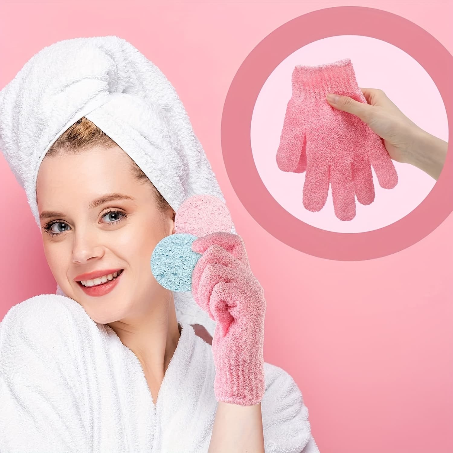 TEMU 100pcs Exfoliating Gloves Bulk Double Sided Nylon Colorful Bath Shower Gloves For Men Women Massage Shower Deep Bathing Accessories, 13 Colors