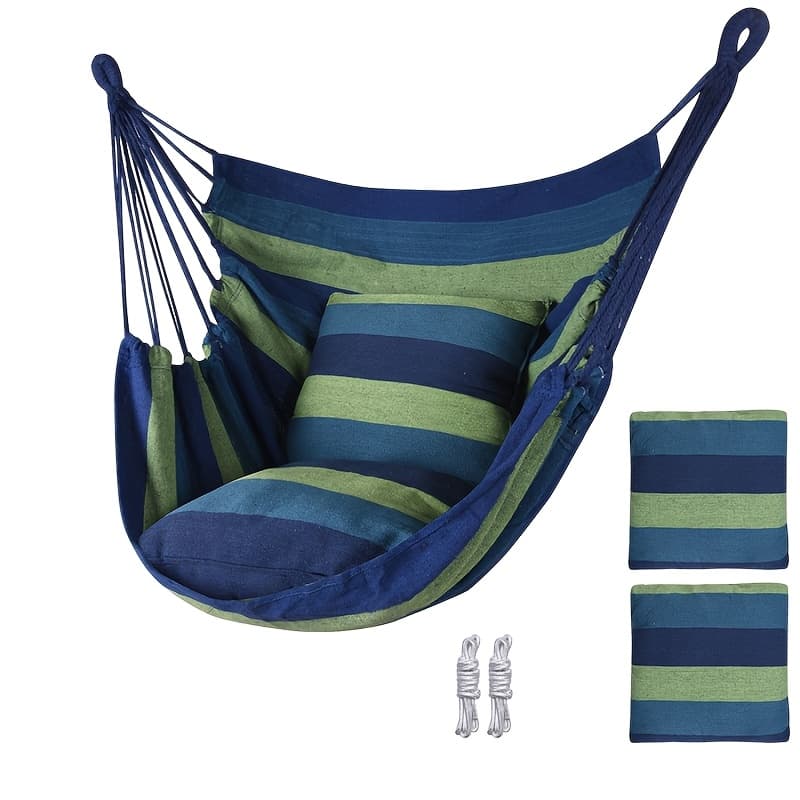 TEMU Hanging Swing Chair With 2 Cushions, Outdoor. Thickened Textile Fabric And Sturdy Frame, Soft & Comfy. Durable For Garden, Balcony And Patio. Perfect For Reading Nooks, With Simple .