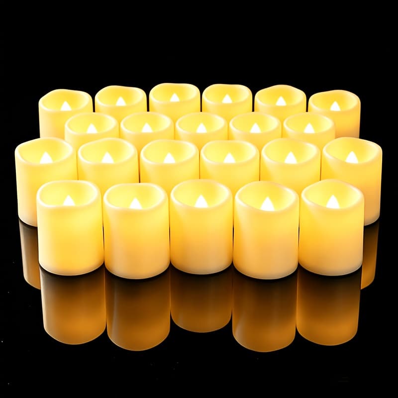 TEMU 22pcs Flickering Flameless Votive Candles, 200+hours Fake Electric Led Tea Lights For Votive, Centerpiece Table Decorations, Wedding, Aniversary, Halloween, Christmas((warm White)