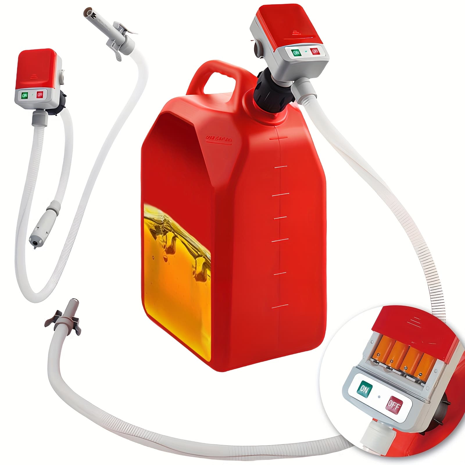 TEMU Fuel Pump With Automatic Shut-off Sensor, 2.4 Gpm Electric For Pump Includes 3 Adapter Sizes, Self-priming Fuel Suction Pump With Hose And Nozzle, Suitable For , Motor Oil, And Gasoline