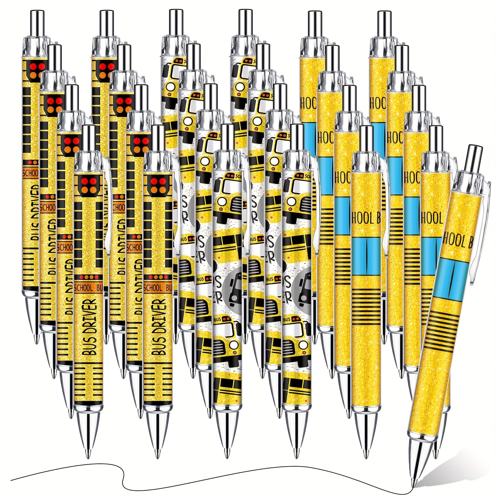 TEMU 24pcs Appreciation Gifts Bulk School Bus Ballpoint Pens End Of Year Thank You Gifts For Driver Birthday Retirement Appreciation Writing Stationary Supply