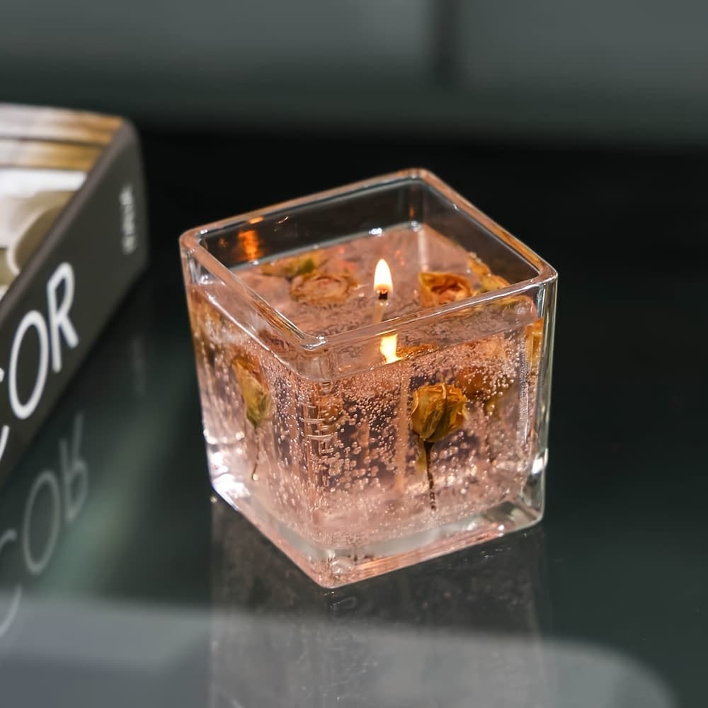 TEMU Classic Bottle Floral Candles, 550g Lavender/rose/orange Scented Candles, True Flower , Fragrance, Family Perfume Essential, Perfect Birthday Gift