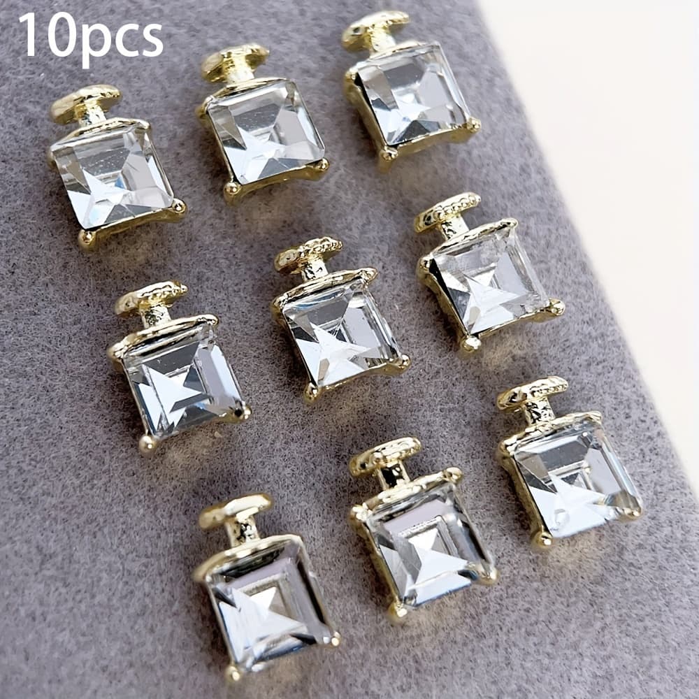 TEMU Perfume Bottle Nail Jewelry Nail 10pcs 3d Nail Art Gem Nail Art Supplies For For Decorate Nails Shoes Clothes Bags Crafts