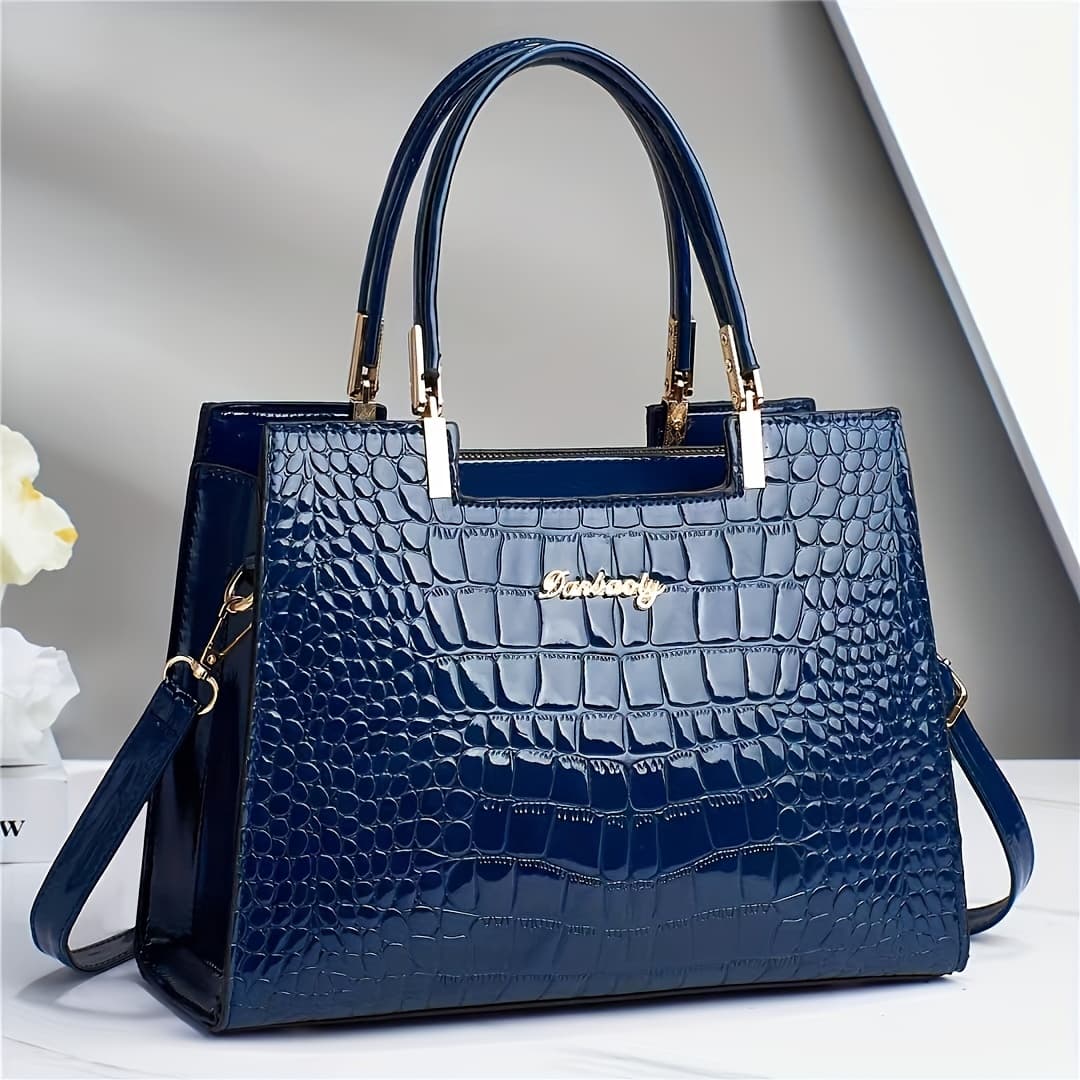 TEMU 2025 New Arrival -border Luxury Crocodile Pattern Women's Bag, Elegant Shoulder Handbag For Mothers