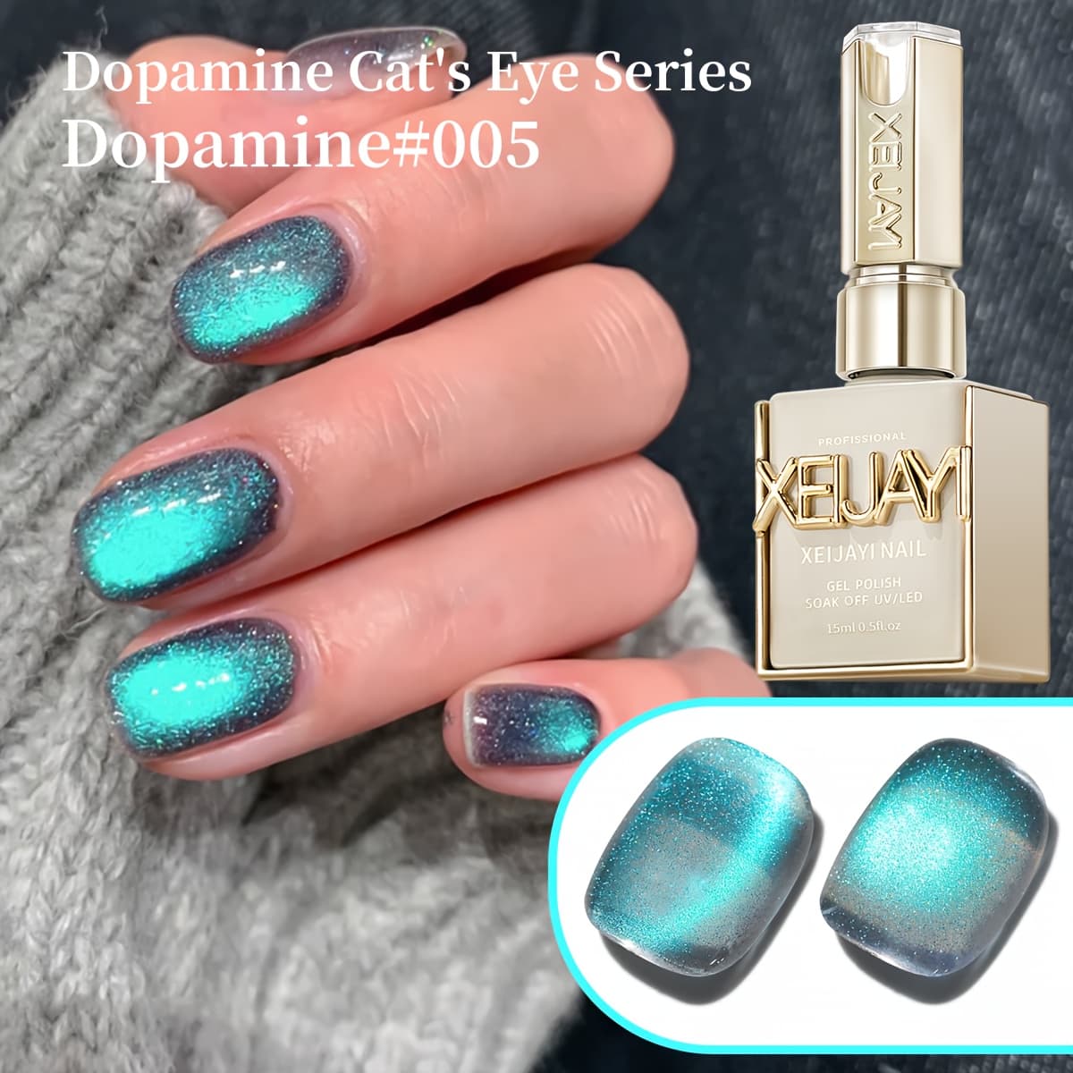 TEMU Xeijayi Dopamine 06-autumn Winter Trend Super Magnetic Gel Nail Polish, Alcohol-free, Sparkling, Salon Art Art