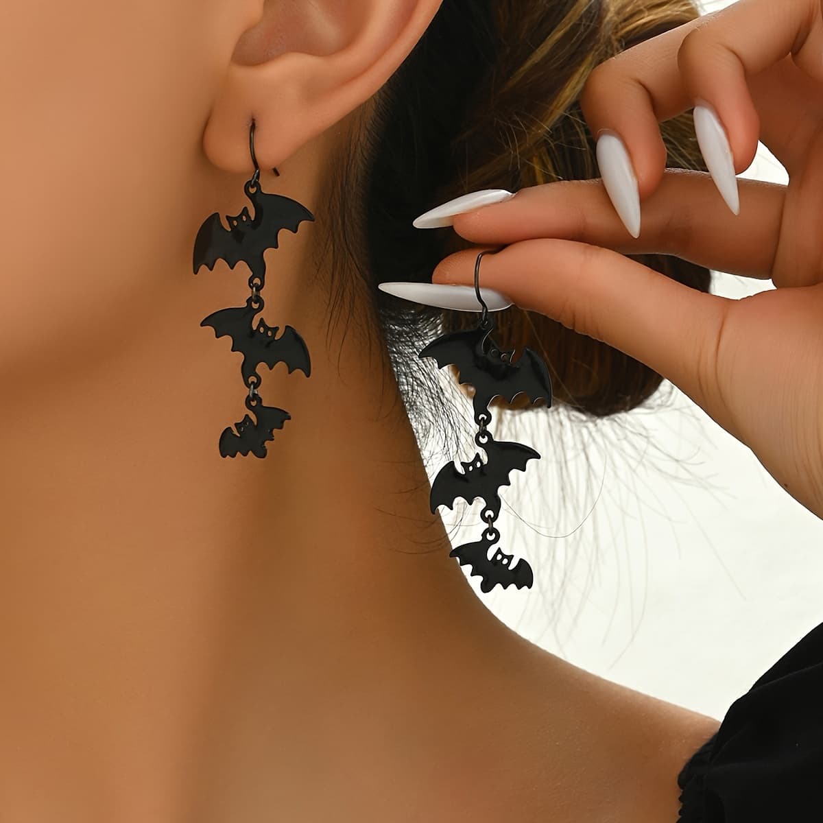 TEMU Fashion Halloween Large Small Medium Bat Tassel Ear Jewelry