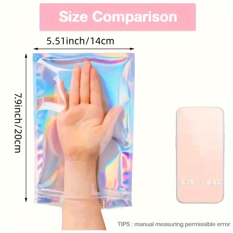 TEMU 20pcs/30pcs/50pcs Storage Bags, 5.5 X 7.9 Inch Colored Bags, Zippered Bags For Packaging Jewelry And Small Items