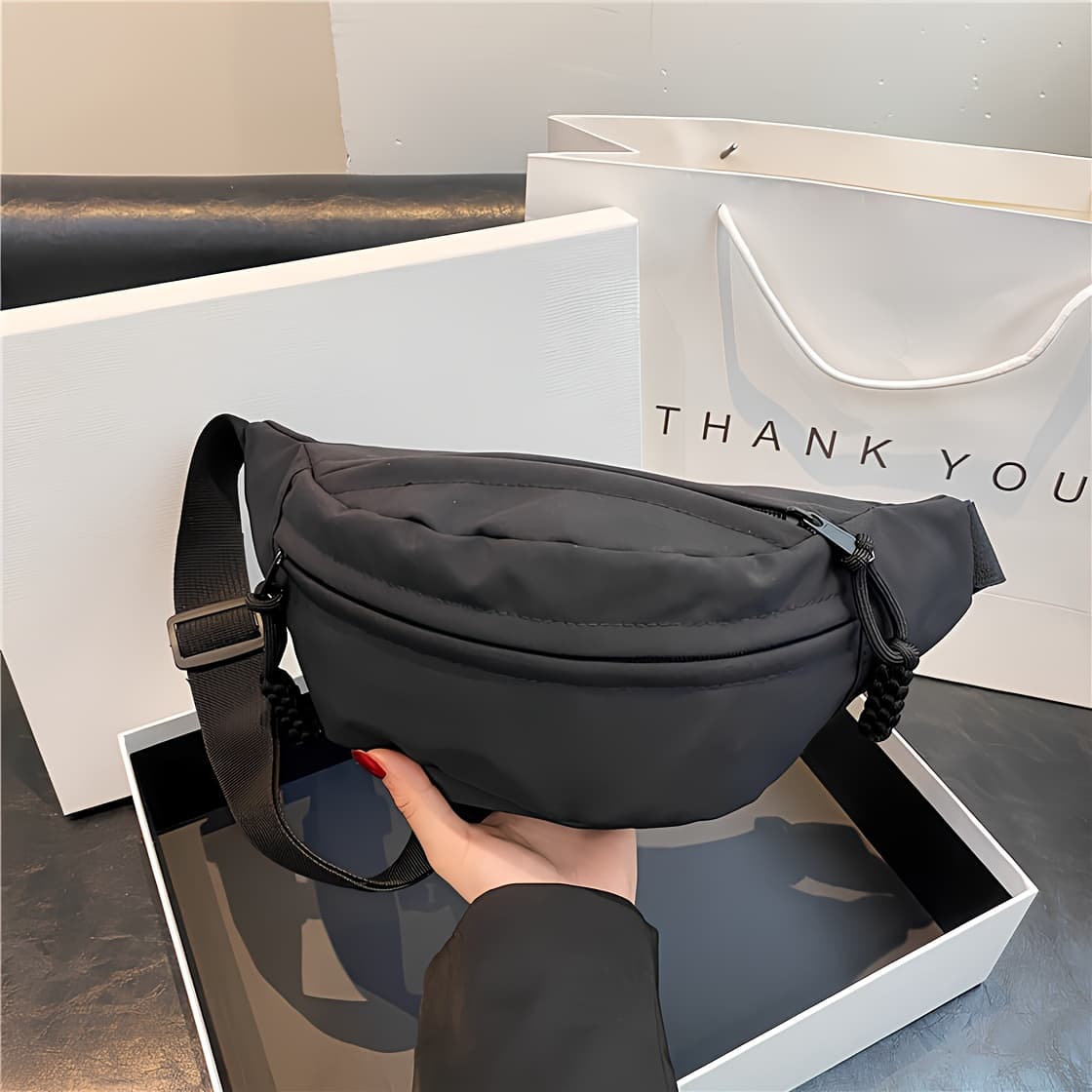 TEMU Korean Style Easy Nylon Crossbody Bag Cloth Bag Shoulder Underarm Bag Chest Bag Small Waist Bag Christmas Holiday Gift For Wife Girlfriend Storage Bag