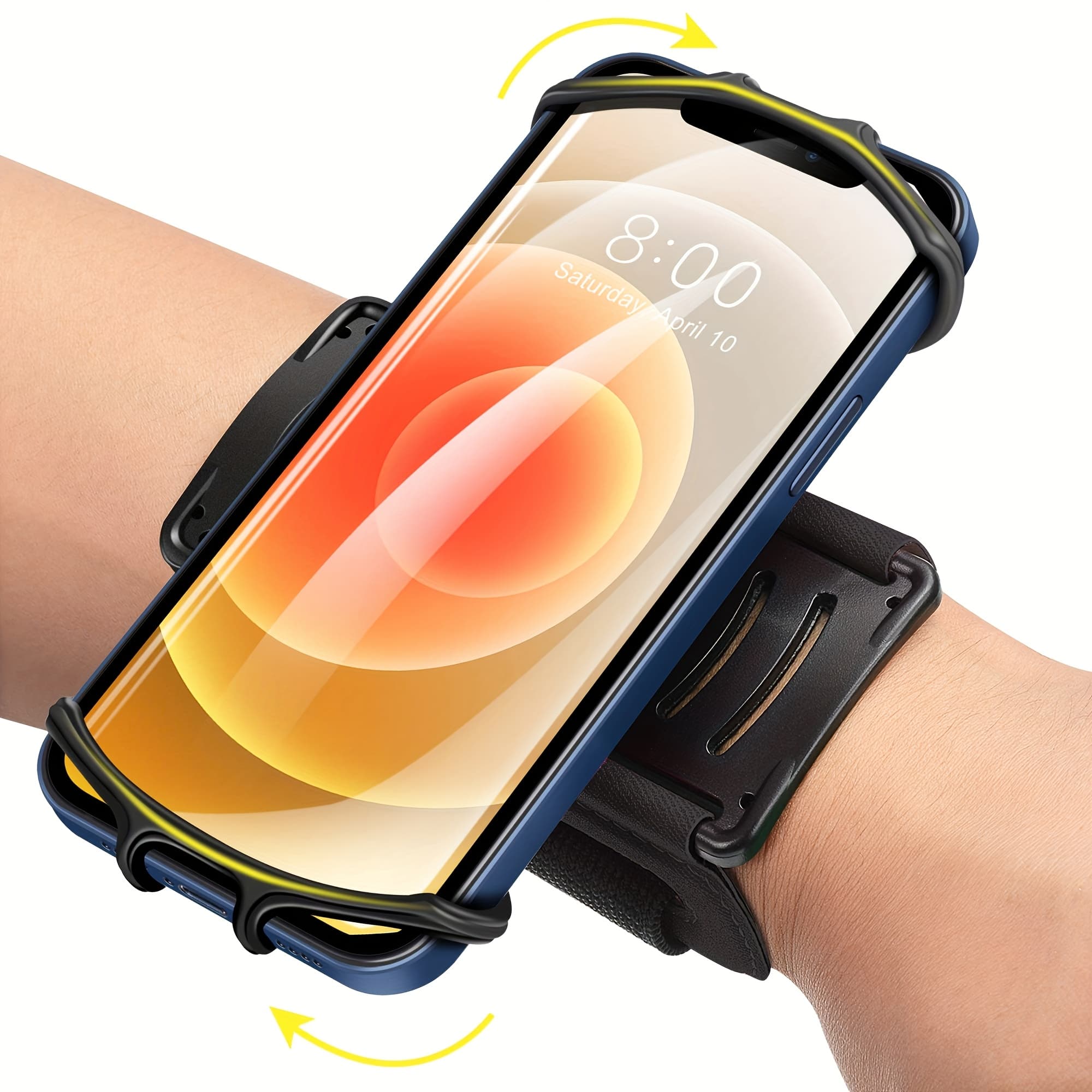 TEMU Universal 360° Rotating Wrist Phone Holder, Detachable Sports Arm Strap, Includes , Fully Touch Screen Access, Compatible With Iphone 15/14/13/12/pro/pro Max/xs/xr/x/8/7/6 And Galaxy.