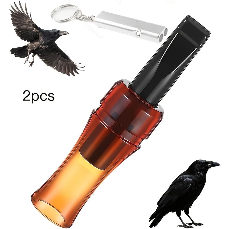 TEMU 2pcs Crow Decoy Whistle, Suitable Outdoor Use, Beginners And Professionals(includes Black Whistle)