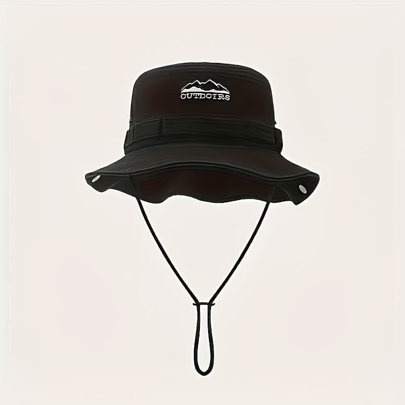 TEMU Outdoor Fishing Hat, With Drawstring, Wide Brim, Summer Denim Hat For Hiking, Small Head , Multiple Colors, No Batteries, 5 Color Options, Suitable For