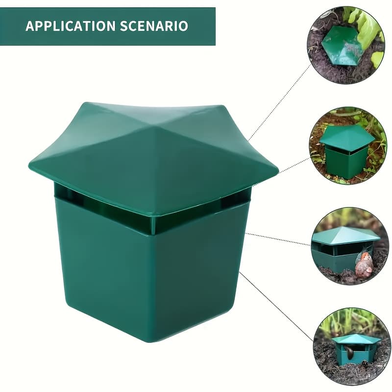 TEMU Durable Snail & Slug Trap Box - Thickened Anti-corrosion Design For Indoor/outdoor Use, Protects Garden Vegetables And Flowers, Made Of Sturdy Plastic, No Electricity Needed