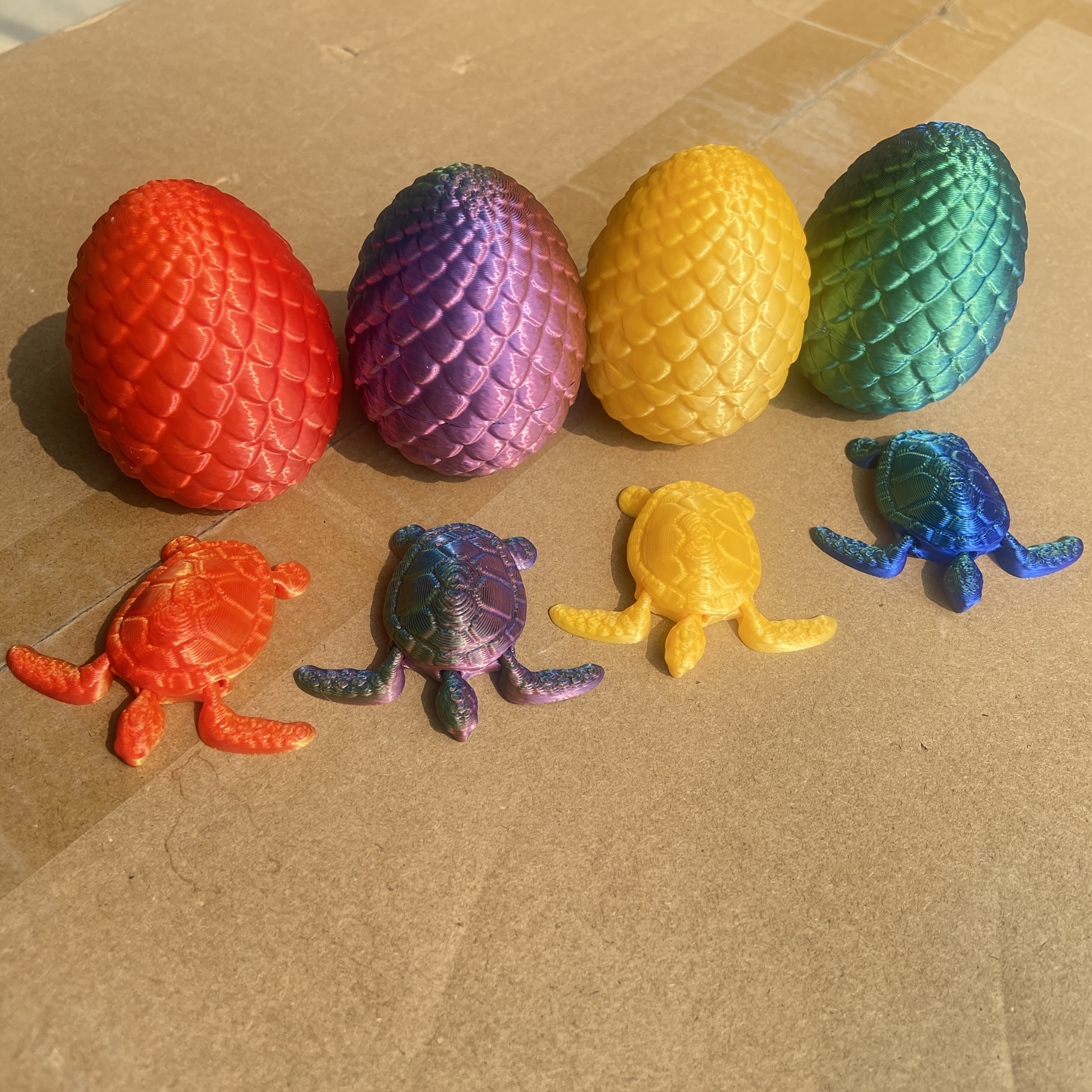 TEMU Set Of 8 Turtle And Turtle Egg Figurines, With 3d Printing, Perfect For In Your Home Or Office, Ideal For Halloween, Christmas, And Thanksgiving