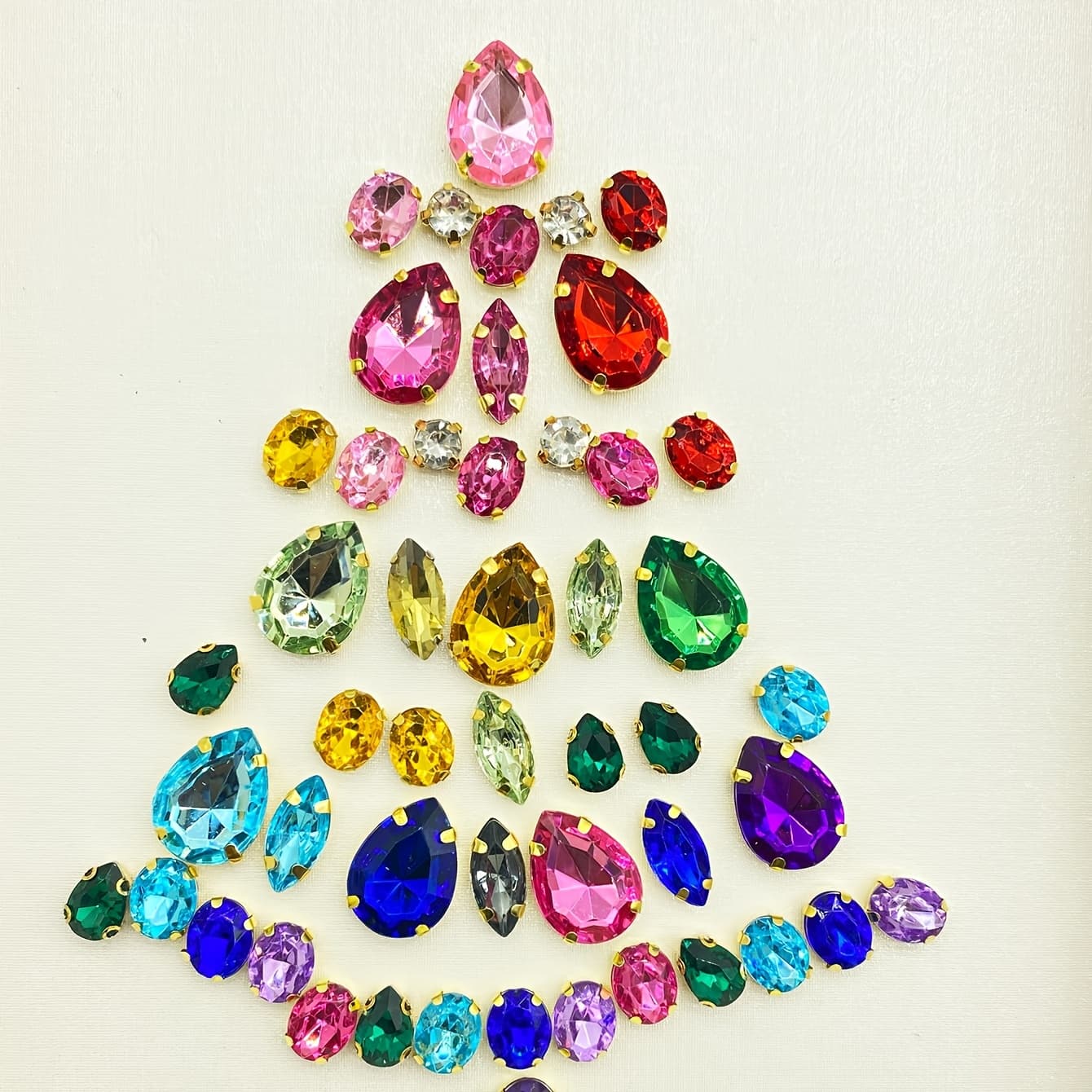 TEMU 1 Pack 50pcs Multicolor Mixed Colors Rhinestones Clothing Shoes Hats Bags Packaging Beads Sewing Rhinestones