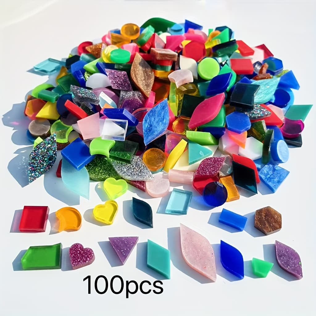 TEMU Creative Leaf-shaped Petal Mosaic Diy Craft Beads - 30/100pcs, Essential For Handmade Art! Diy Leaf Petal Mosaic Beads For Unique Decorations, 0.984in Leaf