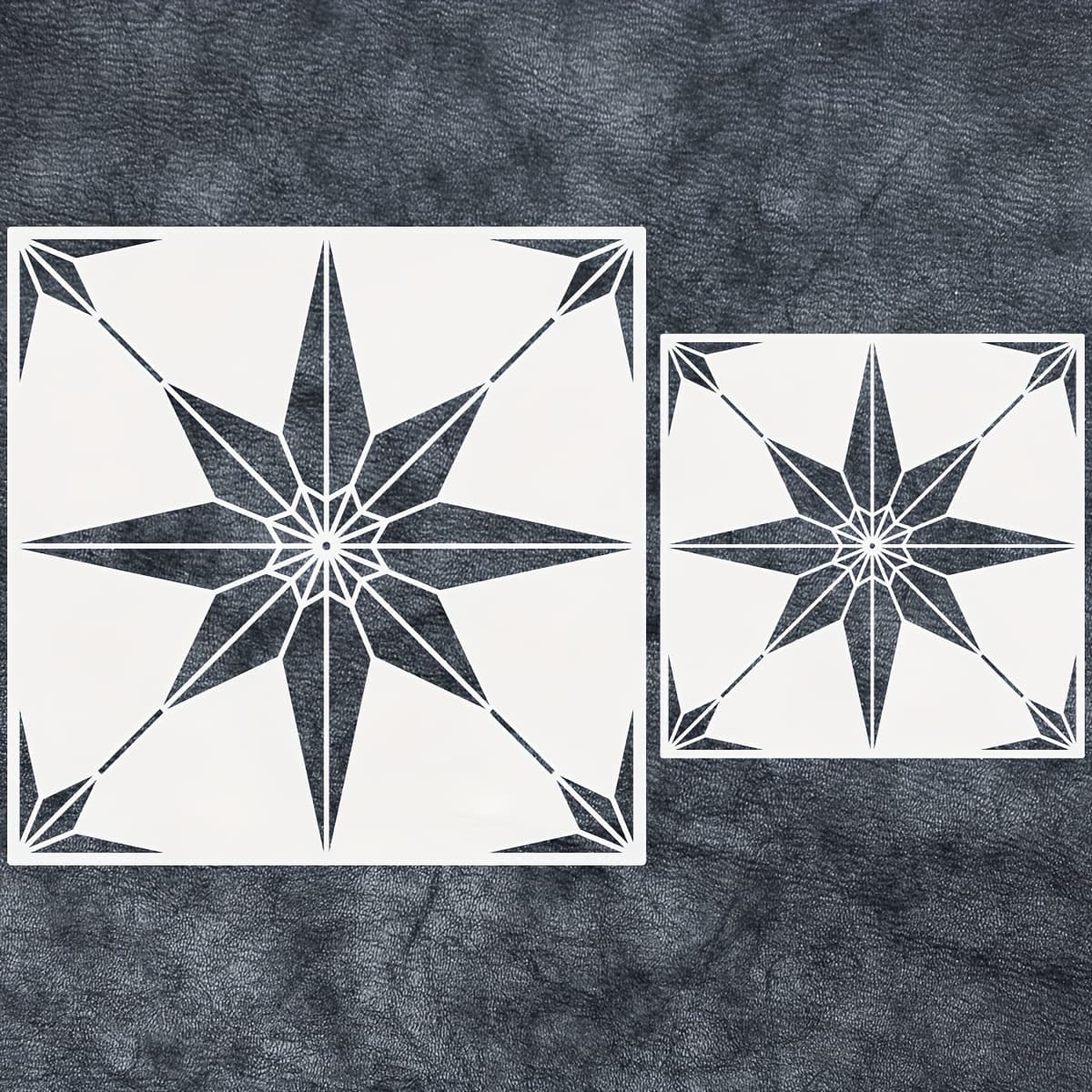 TEMU 2pcs Starburst Design Reusable Painting Stencils, Durable Plastic Tile & Wall Stencils For Decor, Art Projects - Ideal For Floors, Cement, Furniture, Wood Crafts Stencils For Crafts Reusable