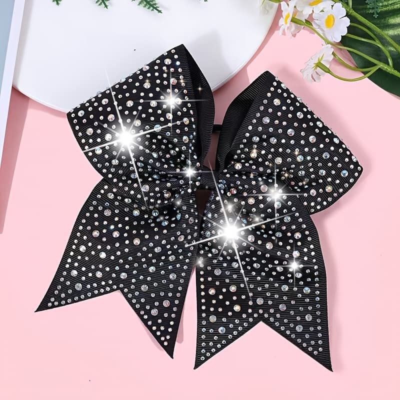 TEMU 7-inch Cheer Bow Hair Tie, High-quality Tuxedo With Bow For School Sports, Holiday Parties, And Daily Wear, Cheer Bow, Cheer Bow Hair Accessory
