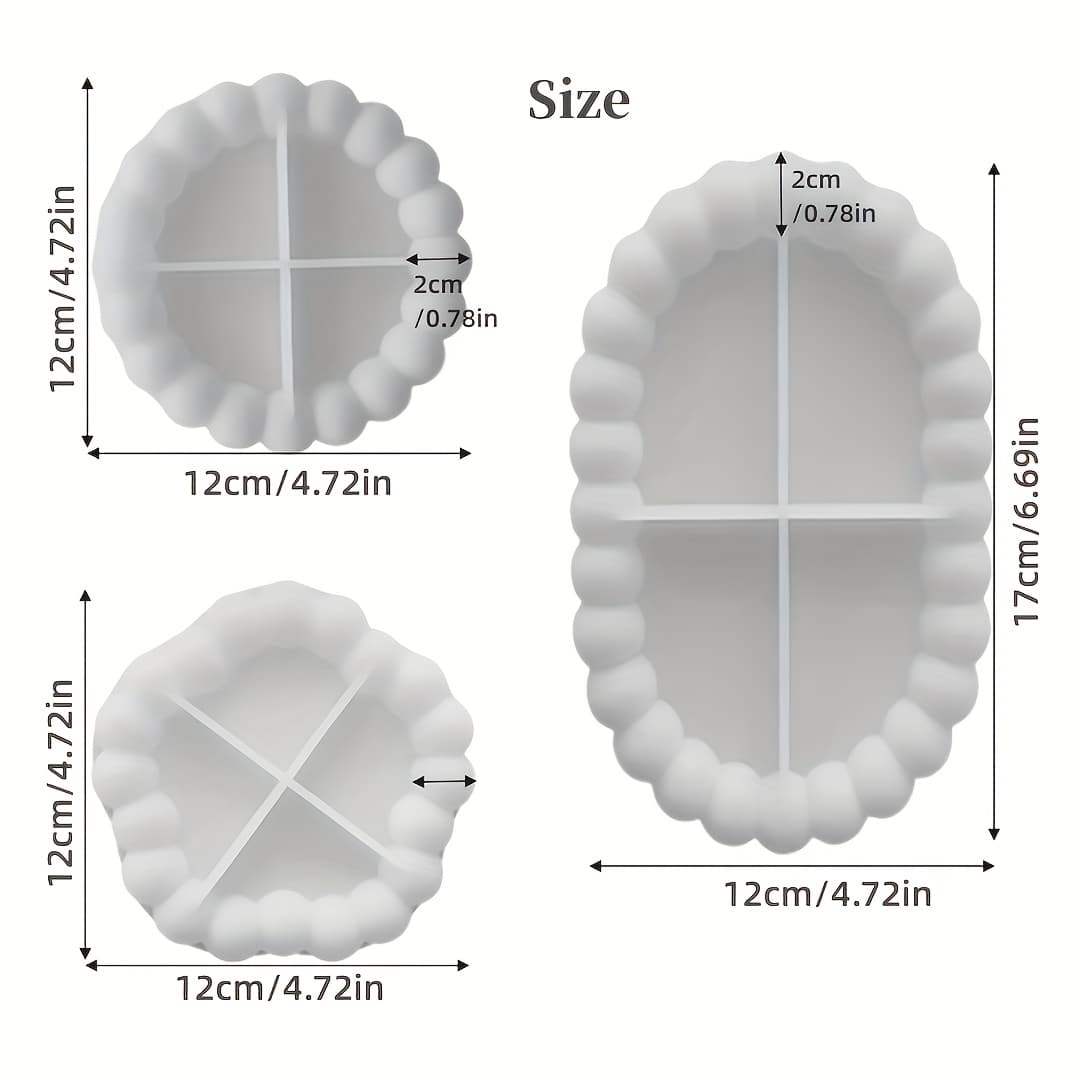 TEMU Pack Of 3 Silicone Mould Tray, Silicone Mould Coaster, Silicone Moulds Casting Moulds Tray, Epoxy Resin Moulds For Concrete Casting Mould, For Coasters, Candle Holders, Diy Craft Projects, Home