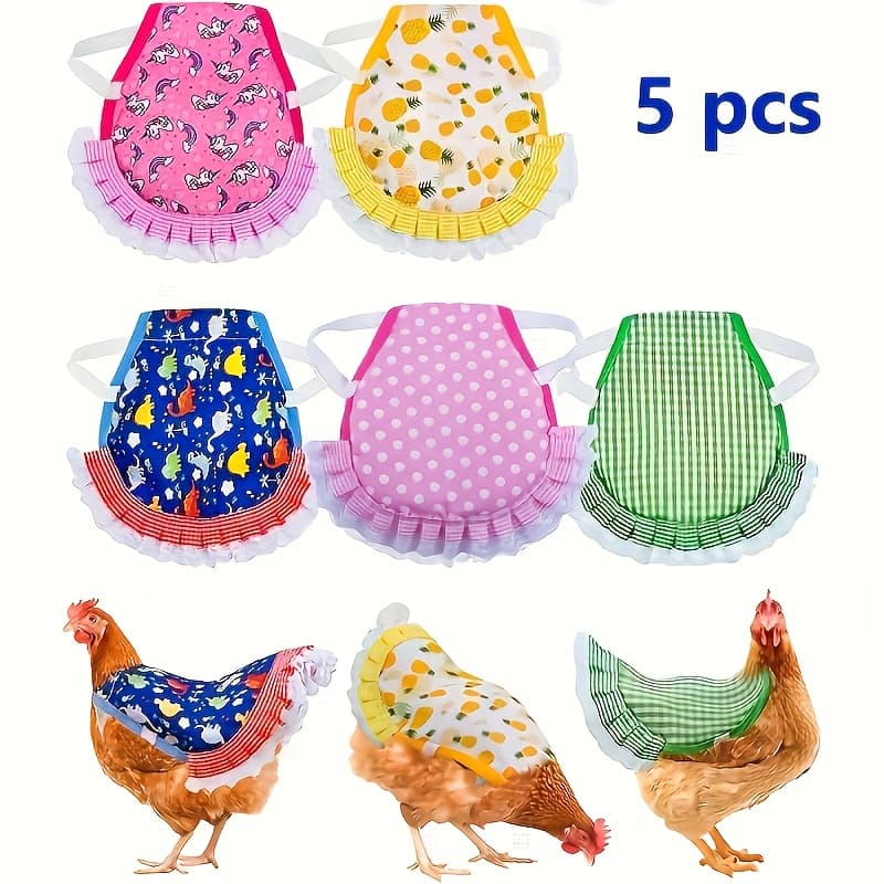 TEMU 5/6pcs Set Of Colorful Chicken Suits: Breathable And Comfortable Chicken Vests And Anti-pecking Protective Gear. Poultry Protective Clothing, Anti-fighting, Anti-cold, And Sun Protection