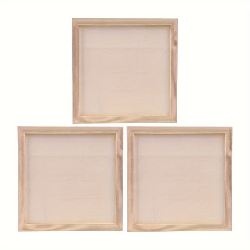TEMU 3pcs 8x8 Square Wood Picture Frame - Modern Wood Tabletop & Wall Display, Diy Photo/art Frame Suitable For Home Decor, Handicrafts, Photos, Paintings, Certificates, Diplomas