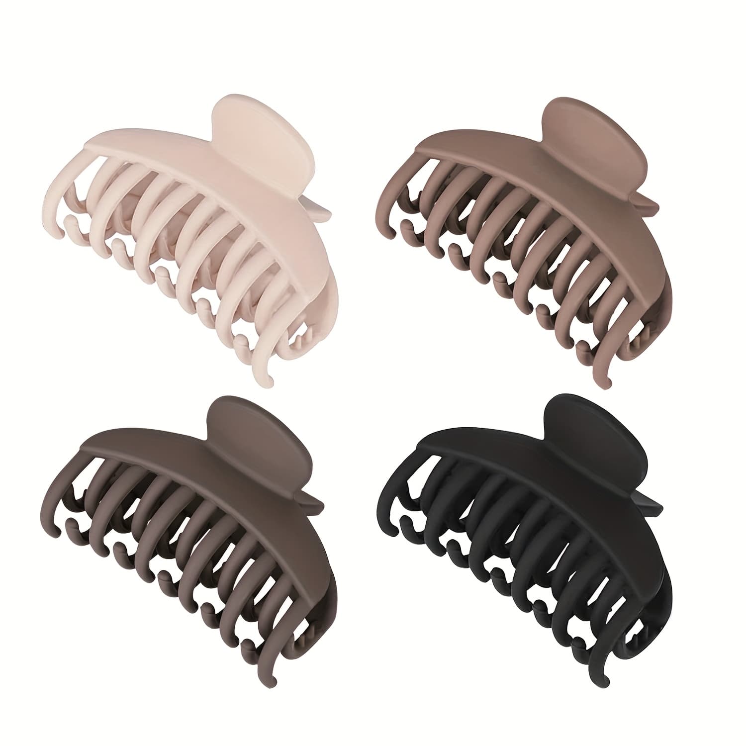 TEMU 4/8pcs Double Row Teeth Hair Claw Clips 2.5" Medium Hair Clips For Thin Hair Small Matte Clips Short Fine Hair Additions For Women And