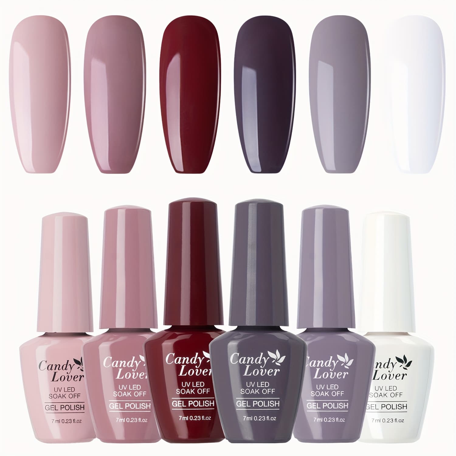 TEMU Gel Nail Polish Set, Classic Elegant Red Grey White Pastel Color Gel Polish, Nail Polish Gel Nail Art Kit