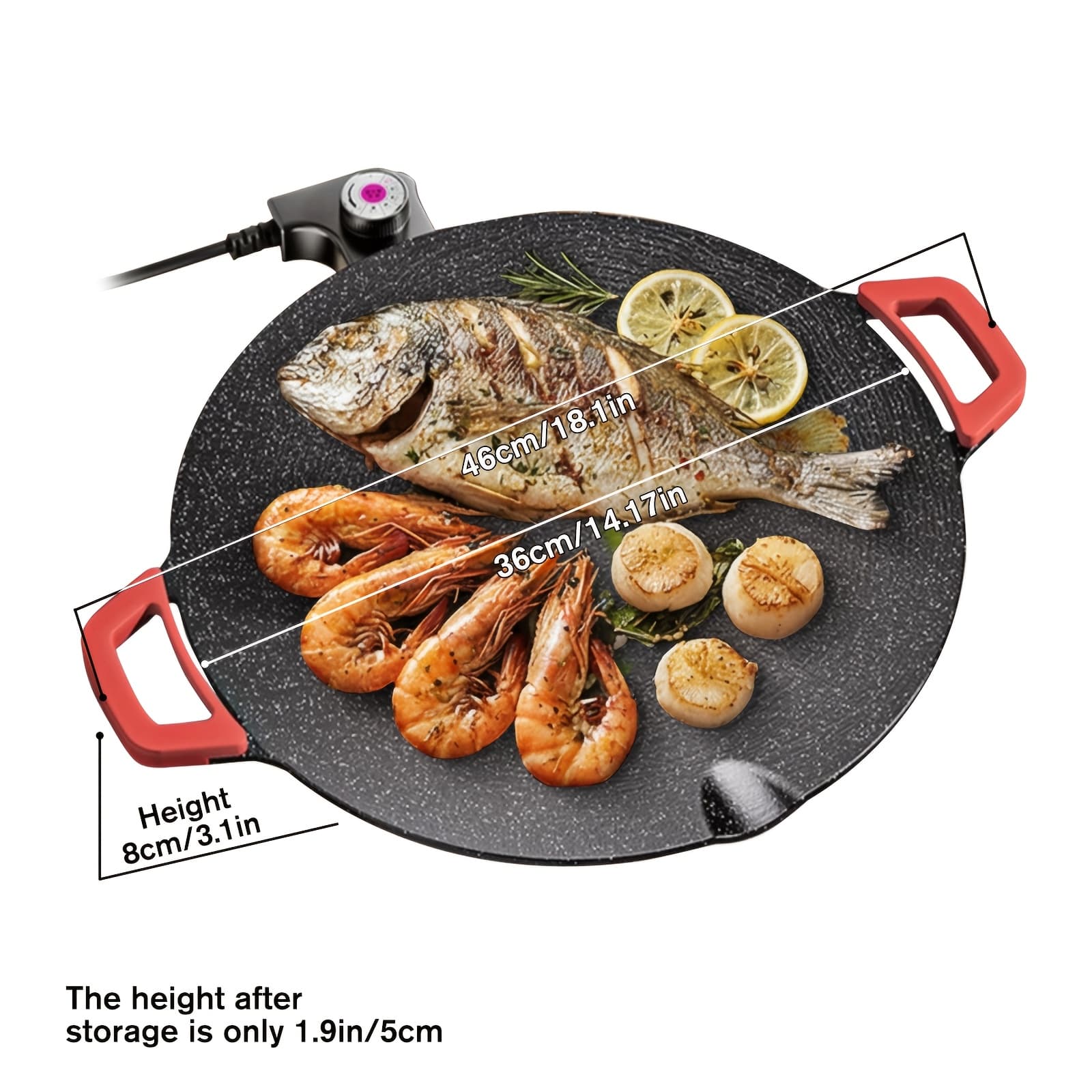 TEMU Electric Grill Pan, Adjustable Temperature, Easy To . Smokeless Electric Bbq Grill, Griddle For